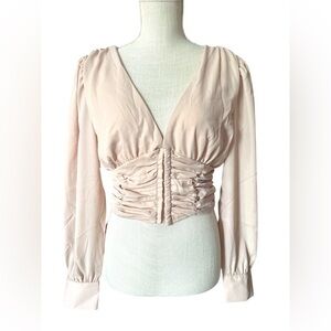 LOVE X DESIGN ELEGANT RUCHED BLUSH TOP-Sz.M